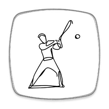 Baseballspieler Zeichnung - Viereckiger Kühlschrankmagnet - Weiß - Vorne