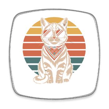 Katze Bunt - Viereckiger Kühlschrankmagnet - Weiß - Vorne
