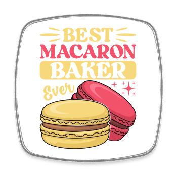 Macaron French Desserts - Square fridge magnet - white - Front