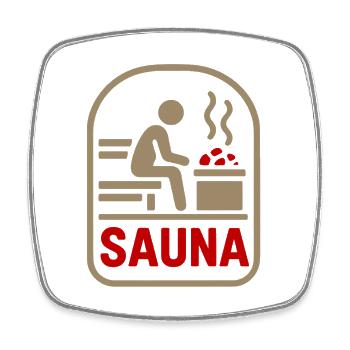 Sauna symbol: warmth, peace and stone - Square fridge magnet - white - Front