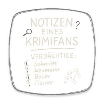 Notizen eines Krimifans – Lustiges True Crime Shir - Viereckiger Kühlschrankmagnet - Weiß - Vorne