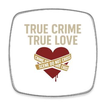 True Crime True Love – Perfektes Shirt für Krimi-F - Viereckiger Kühlschrankmagnet - Weiß - Vorne
