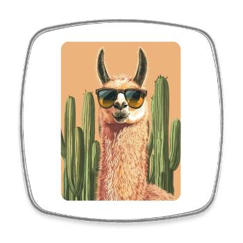 Lama - Viereckiger Kühlschrankmagnet - Weiß - Vorne