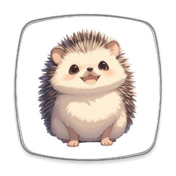 Igel - Viereckiger Kühlschrankmagnet - Weiß - Vorne