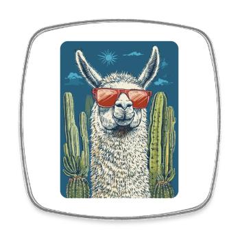 lama - Magnet carré - blanc - Devant