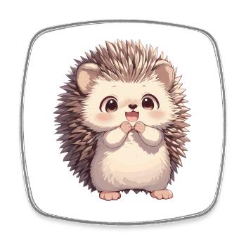Igel - Viereckiger Kühlschrankmagnet - Weiß - Vorne