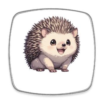 Igel - Viereckiger Kühlschrankmagnet - Weiß - Vorne