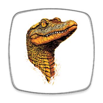 Kaiman Krokodil Alligator Reptilien Kroko Kaimane - Viereckiger Kühlschrankmagnet - Weiß - Vorne