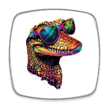 Kaiman Krokodil Alligator Reptilien Kroko Kaimane - Viereckiger Kühlschrankmagnet - Weiß - Vorne
