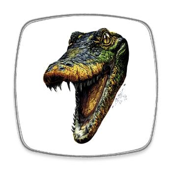 Kaiman Krokodil Alligator Reptilien Kroko Kaimane - Viereckiger Kühlschrankmagnet - Weiß - Vorne