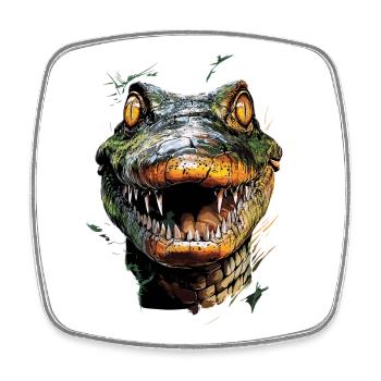 Kaiman Krokodil Alligator Reptilien Kroko Kaimane - Viereckiger Kühlschrankmagnet - Weiß - Vorne
