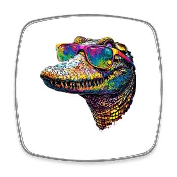 Kaiman Krokodil Alligator Reptilien Kroko Kaimane - Viereckiger Kühlschrankmagnet - Weiß - Vorne