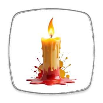 Flame Kiss Candle Art - Square fridge magnet - white - Front