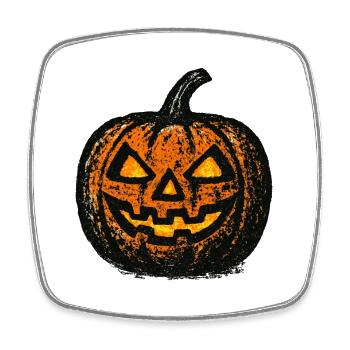 Citrouille d’Halloween dans le style grunge - Magnet carré - blanc - Devant