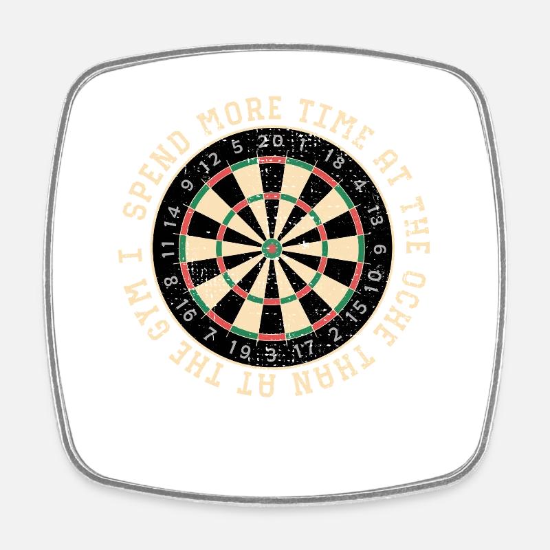 Dartboard Ring Zitat - Viereckiger Kühlschrankmagnet - Weiß