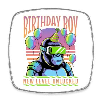 Anniversaire Gamer VR - Magnet carré - blanc - Devant