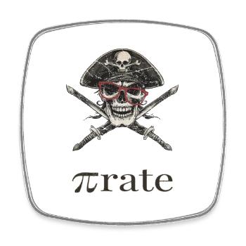 Piratenschädel Brille Säbel - Viereckiger Kühlschrankmagnet - Weiß - Vorne