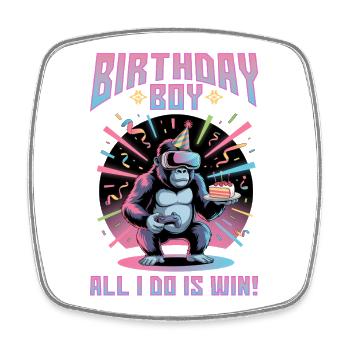 Birthday Gamer VR - Square fridge magnet - white - Front