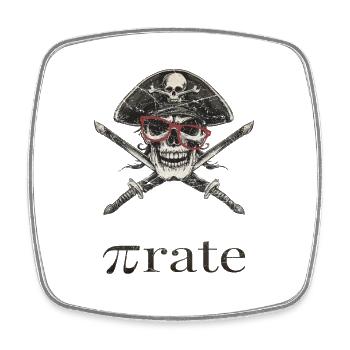 nerd pirate with glasses - Viereckiger Kühlschrankmagnet - Weiß - Vorne