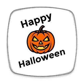 Citrouille d’Halloween – Joyeux Halloween - Magnet carré - blanc - Devant