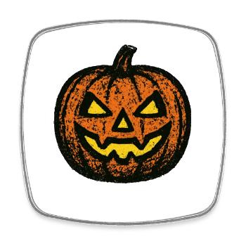Citrouille d’Halloween dans le style grunge - Magnet carré - blanc - Devant