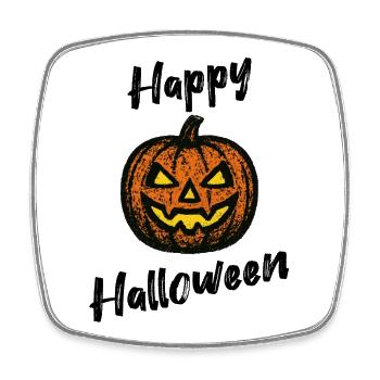 Grunge Pumpkin – Chemise Happy Halloween - Magnet carré - blanc - Devant