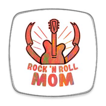 Rock 'n Roll Mom Rock Band Guitare Musique - Magnet carré - blanc - Devant