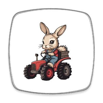 Éleveur de tracteurs de lapin - Magnet carré - blanc - Devant