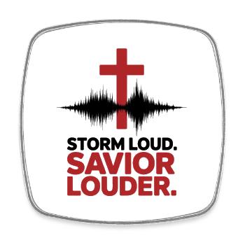 Storm Loud Savior Louder Lobpreis - Viereckiger Kühlschrankmagnet - Weiß - Vorne
