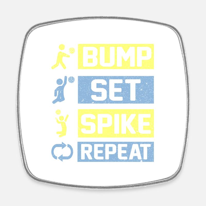 Bump Set Spike Repeat Volleyball - Magnet carré - blanc