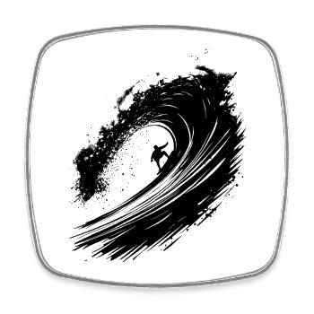 Surfing Energetic Surfer Design Surfing - Square fridge magnet - white - Front