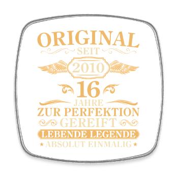 Cadeau original pour le 16e anniversaire, millésime 2010 - Magnet carré - blanc - Devant