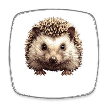 Igel - Viereckiger Kühlschrankmagnet - Weiß - Vorne