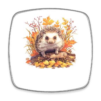Igel - Viereckiger Kühlschrankmagnet - Weiß - Vorne