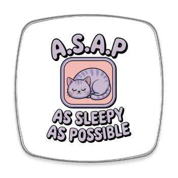 ASAP Sleeping Cat - Magnet carré - blanc - Devant