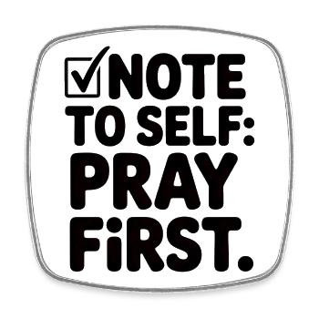Pray First Prayer Jesus Faith - Square fridge magnet - white - Front