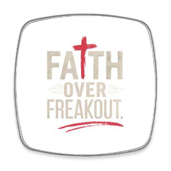 Faith Over Freakout Faith Jesus - Square fridge magnet - white - Front