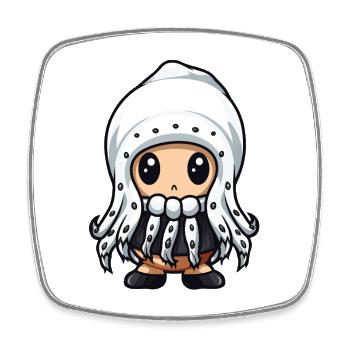 Octopus Hiver Animal Bébé Bande Dessinée - Magnet carré - blanc - Devant