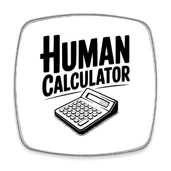 Calculatrice humaine - Magnet carré - blanc - Devant