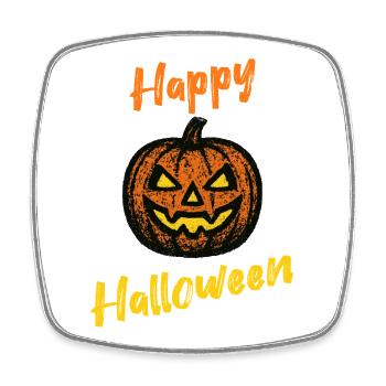 Grunge Pumpkin – Chemise Happy Halloween - Magnet carré - blanc - Devant