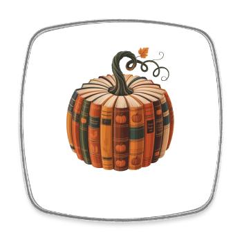 Bibliophile Pumpkin From Books Autumn - Square fridge magnet - white - Front