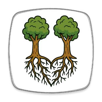 Rooted Together - Square fridge magnet - white - Front