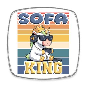 Canapé King Licorne - Magnet carré - blanc - Devant