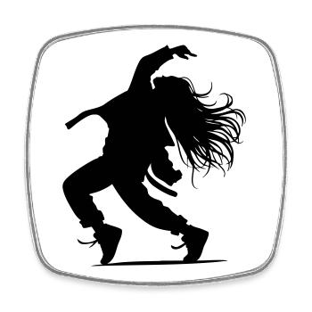 B-Girl Silhouette – Breakdance Groove - Viereckiger Kühlschrankmagnet - Weiß - Vorne