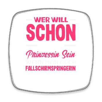 Fallschirmspringer Adrenalinjunkie Prinzessin - Viereckiger Kühlschrankmagnet - Weiß - Vorne