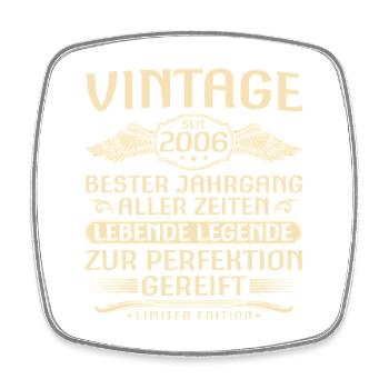 Vintage since 2006 Vintage - 20th Birthday - Square fridge magnet - white - Front
