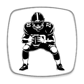 Monochrome Gridiron-Haltung - Viereckiger Kühlschrankmagnet - Weiß - Vorne