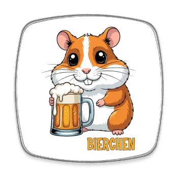 Lecker Bierchen - Viereckiger Kühlschrankmagnet - Weiß - Vorne