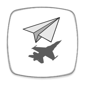Avion en papier Ingénieur aéronautique Aviation Cadeau - Magnet carré - blanc - Devant