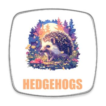 Igel - Viereckiger Kühlschrankmagnet - Weiß - Vorne